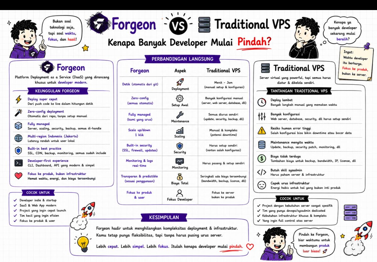 Forgeon vs Traditional VPS — Kenapa Banyak Developer Mulai Pindah